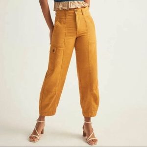 Anthropologie Linen Cargo Pant